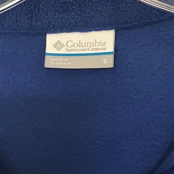 Columbia royal blue fleece zippered jacket, 2 front pockets, cinch at hem, S - Picture 4 of 6